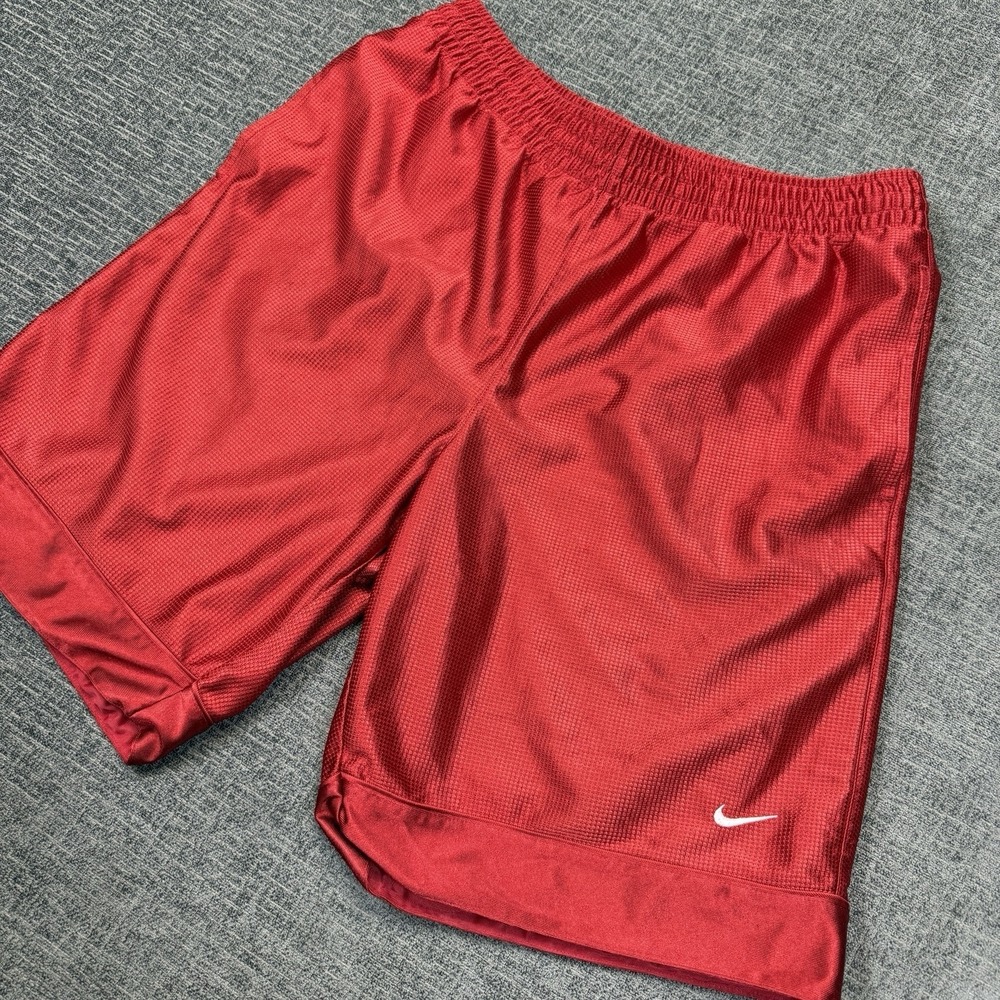 Nike‎ Basketball Shorts Mens Medium Red Mesh Athletic Gym Training Y2K Dazzle